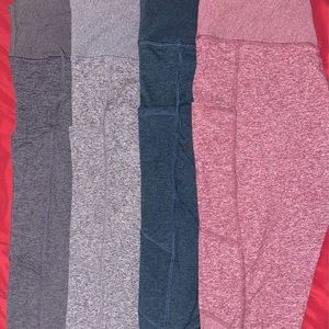 FOUR High Rise Rib Detailed, Soft Pocket Leggings, Full Length. Mediums.